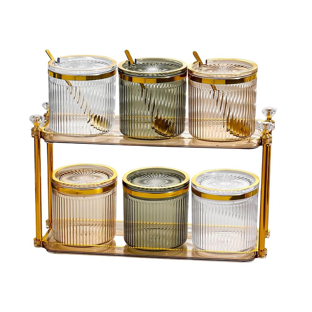 Spice Jar Counter Kitchen Multifunction Dustproof Food Storage Condiment 2