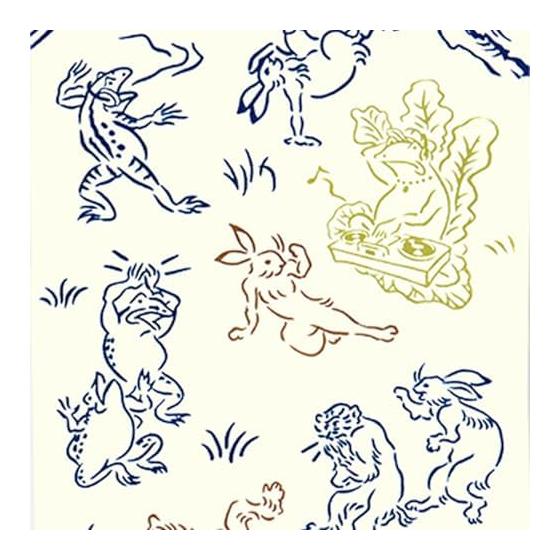Miyamoto Towel Kenema Chusen Tenugui: Choju-Giga Breakdance (Approx. 33x90cm, Made In Japan) - Traditional Japanese Craftsmanship, Hand-Dyed, Soft