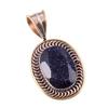 Natural Blue Sunstone 925 Solid Sterling Silver Gift TwoTone Pendant 1.50" Y9Q41