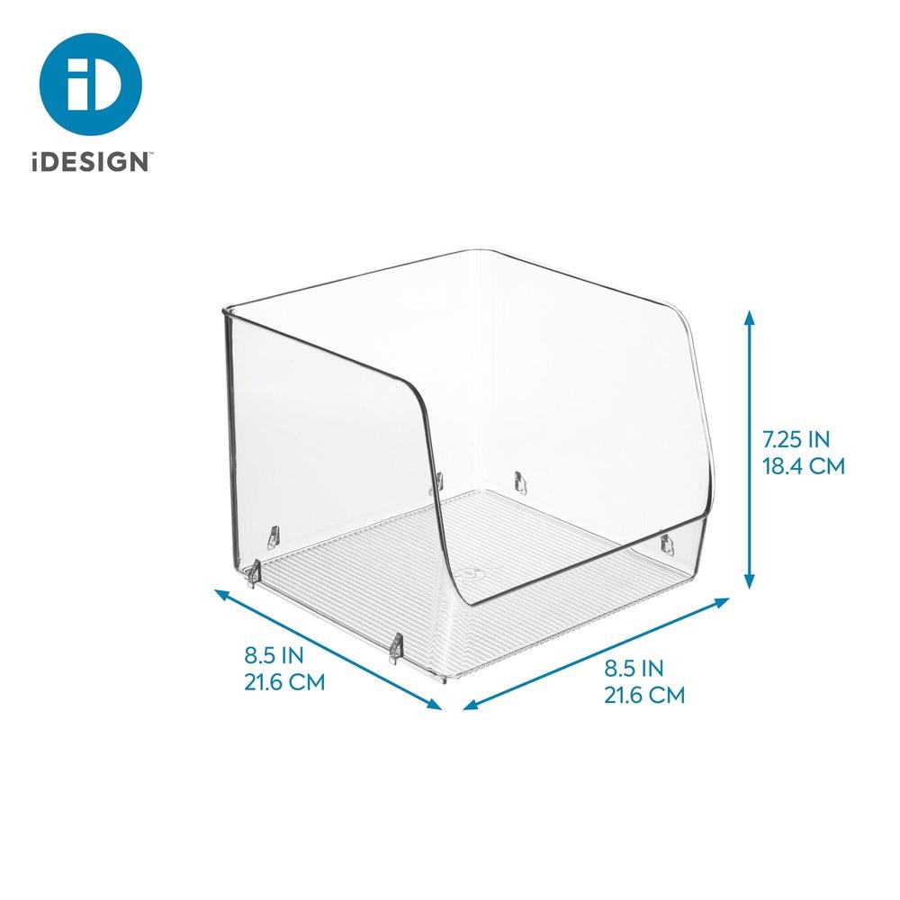 Extra Large Clear Plastic Organizer Bin Stackable Open Front Storage Kitchen Bathroom Office Crafts Supplies