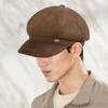 Newsboys Beret Hat Women Girl PU Leather Octagonal Hat Winter Rural Street Caps
