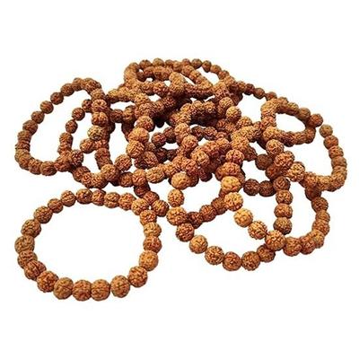 Balení 15 kusů roztažitelného náramku Mukhi Rudraksha s 9 mm korálky pro muže a ženy