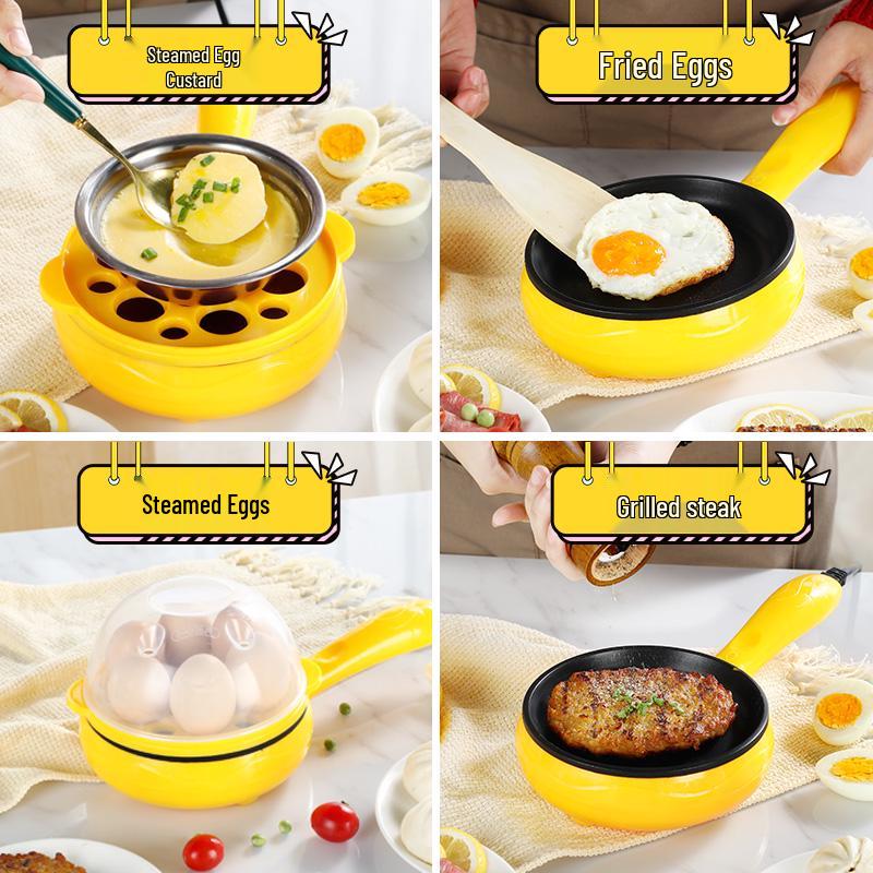 Automatic Mini Egg Cooker and Steamer: Compact Plug-in Frying Pan for Dorms and Breakfasts