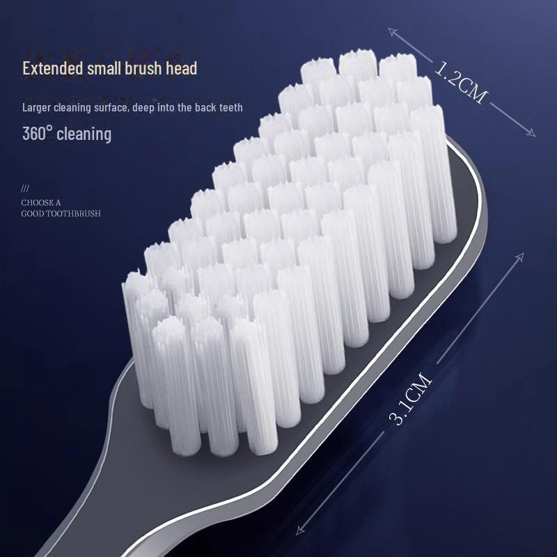Hefengyu Men's Medium Hard Toothbrush 2-Pack: Durable Small Heads for Adults