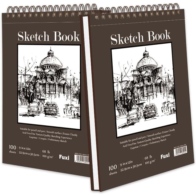 1 Stück 9 Zoll x 12 Zoll Skizzenbuch, Skizzenbuch mit oberer Spiralbindung Kinder-Kunstzeichnung leeres Papier Zeichenbuch