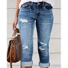 Female Clothing Casual Bottom Jeans Capris Pants for Women Fashion Elegant Ripped Low Waist Capris Denim Skinny Pants