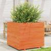 VidaXL Planter Wax Brown 80x80x72 Cm Solid Pine Wood, Outdoor Planter, Flower Box, Tomato Planter, 3282626