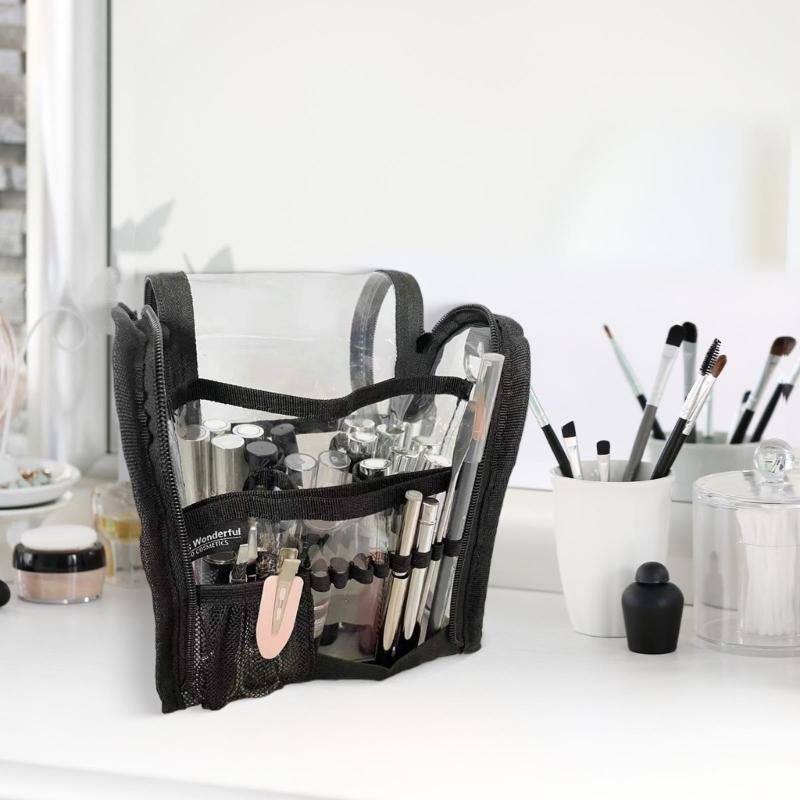 Viewable PVC Cosmetic Bag For Lip Products And Glosses Featuring Multiple Sections Simple To Transport