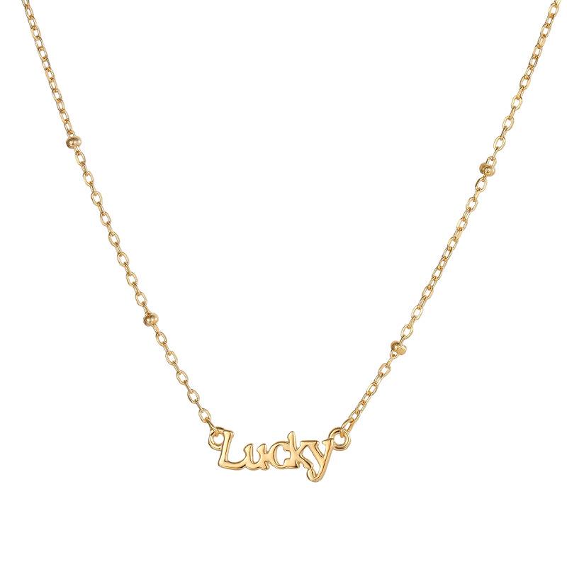 925 Sterling Silver Letter Pendant Necklace - Women's Simple Lock Clavicle Chain Fashion Choker