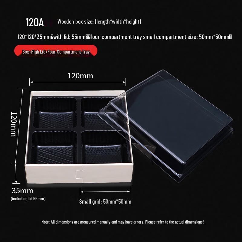 Disposable Wooden Bento Box with 4-Compartment Tray