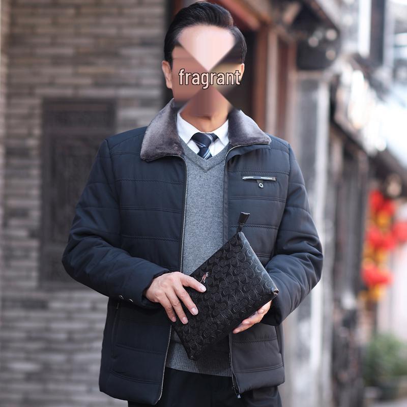 

Men s Velvet and Thickened Cotton-Padded Jacket for Autumn and Winter - Ideal for Middle-Aged and Elderly Dads 170 (Recommended 100-110 Jin)