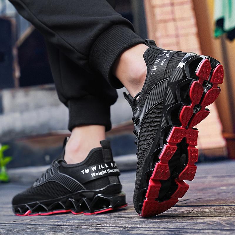 Men Running Shoes Red Breathable Sports Sneakers Plus Size 39-48 White Men Shoes