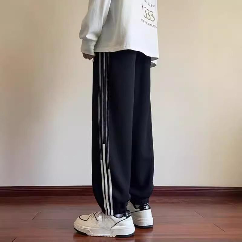 Spring and Autumn Men's New American Style Retro Leg Bangle Sports Casual Side Striped Sweatpants
