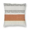 Terracotta Stripe Light Gray Square Pillowcase Polyester Linen Velvet Printed Zip Decorative Pillow Case Home Cushion Cover