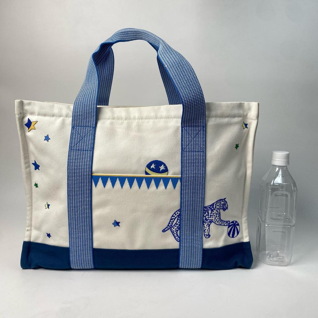 Used HERMESTote Bag White/blue Cotton Women
