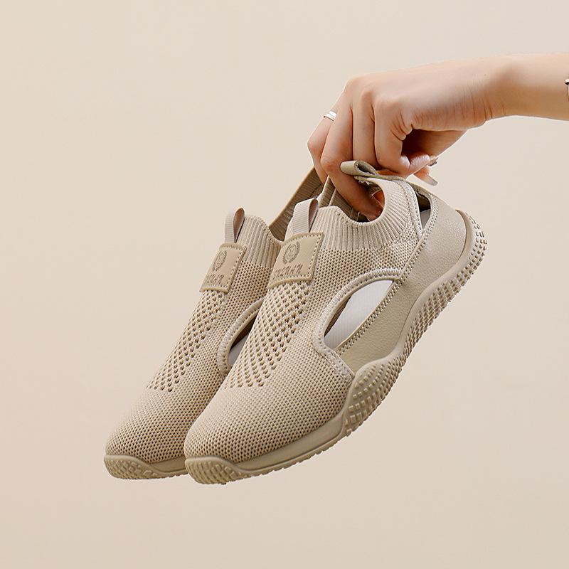 Mesh shoes women's breathable mesh 2025 new summer thin little white shoes skirt lightweight soft sole one pedal K1506