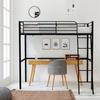 ELIOT Children's Mezzanine Bed In Black Metal 90x190cm with Base Included