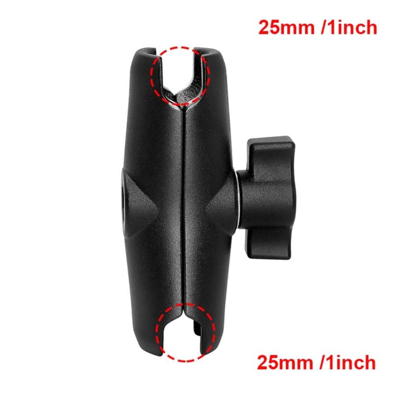 25mm Ballhead Double for Head Clamp Kit Motorcycle Double C for Head Clip Action Camera Bracket