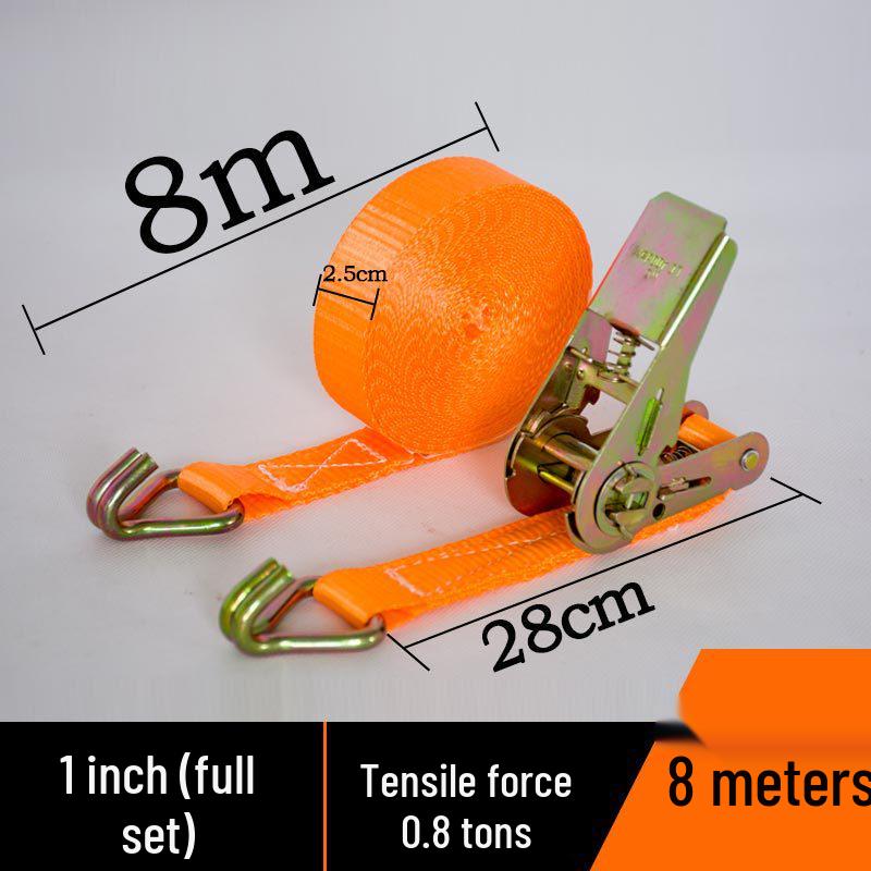 Ratchet Tie-Down Straps with Hooks for Cargo Securing