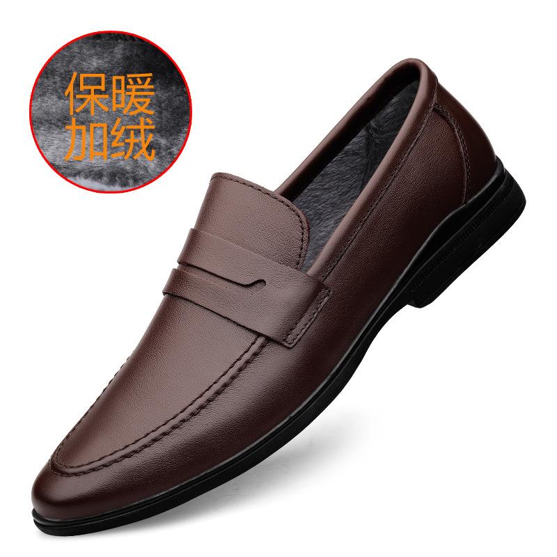 

British shoes, leather shoes, breathable and non-slip men s first-layer cowhide casual leather shoes, fashionable driving, beanie shoes men s shoes 45