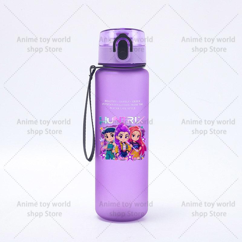 KPop Demons Hunters Large Capacity Sports Water Bottle Motivational Leak Proof Portable Reusable Cups Outdoor Travel Gym Jugs Kid Friendly