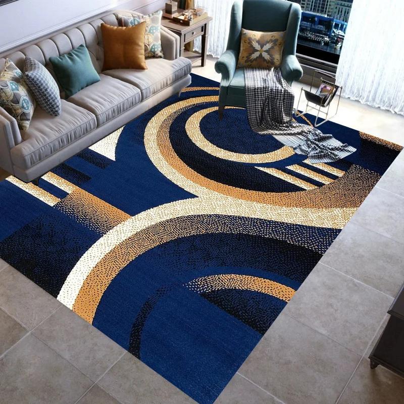 Stylish Geometric lines Washable Modern 3D Printing Carpet Mat for Living Room Bedroom Toilets Home Decoration Rugs
