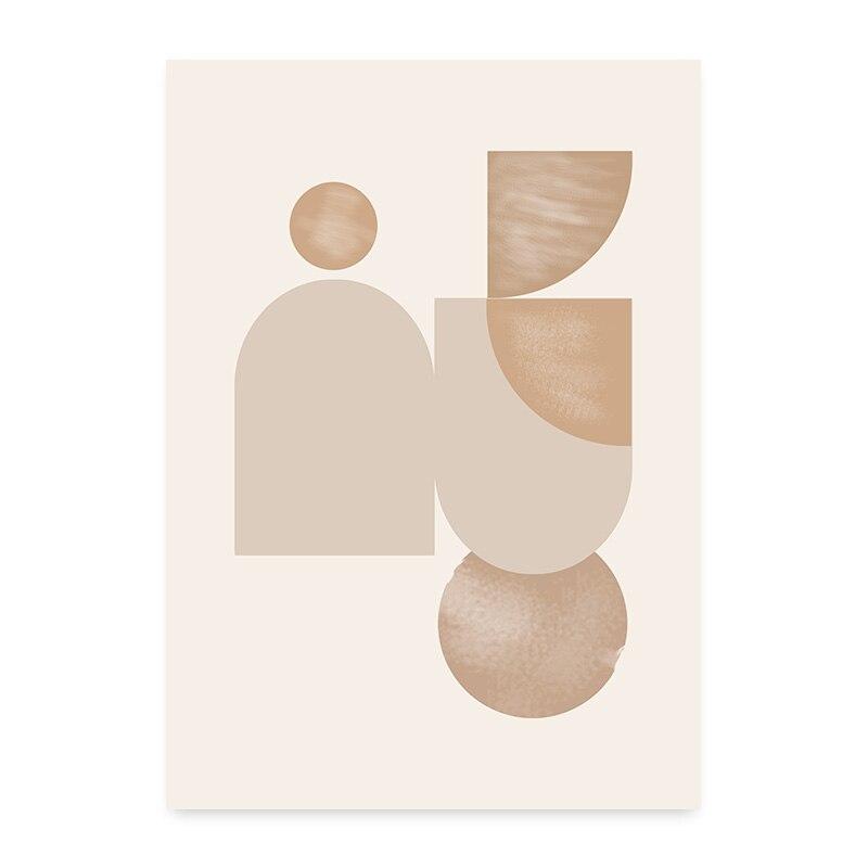 Abstract Boho Beige Blush Geometric Wall Art Poster  Minimalist Canvas Paintings for Living Room Home Decor