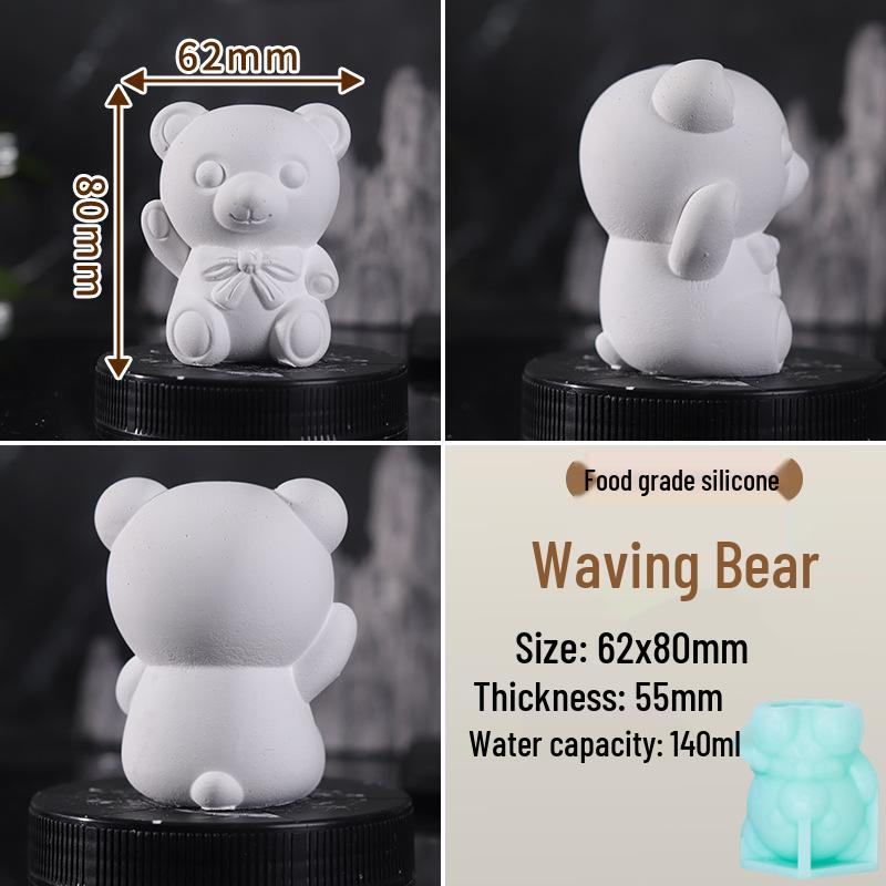 Teddy Bear Silicone Mold for DIY Crafts and Incense Stones