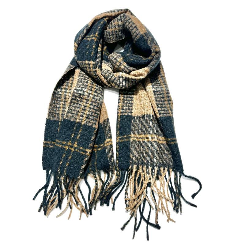 Autumn and Winter Temperament Korean Plaid Scarf Live Broadcast Shawl Thickened Warm Versatile Scarf for Men