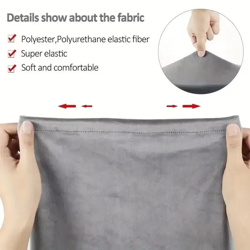 2PCS/Set Removable Armrest Cover Silver Fox Velvet Solid Color Elastic Dustproof Sofa Armrest Glove Stretchy Furniture Protector