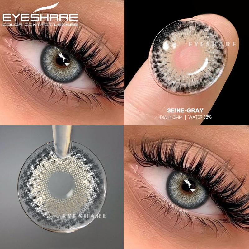 

2 шт. Цветные зрачки для глаз Натуральные коричневые контактные линзы для глаз Косметика Зеленые линзы для цвета глаз Серые линзы для глаз Голубые линзы