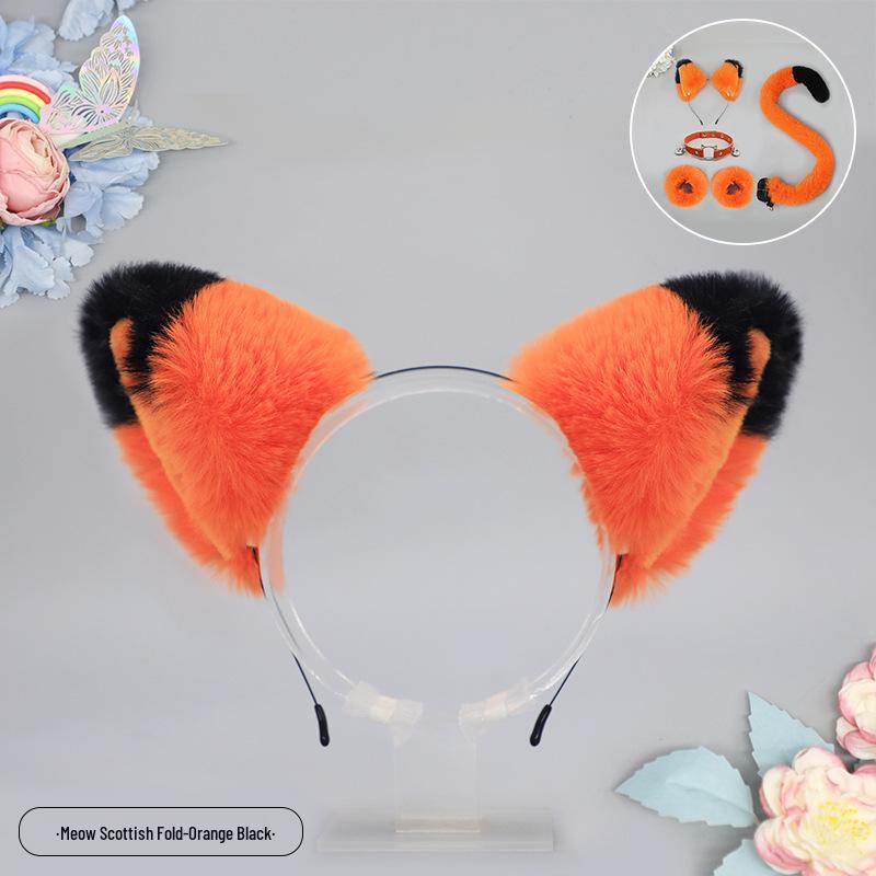 Handmade Plush Cat Girl Maid Fox Beast Ear Headband Hair Accessory