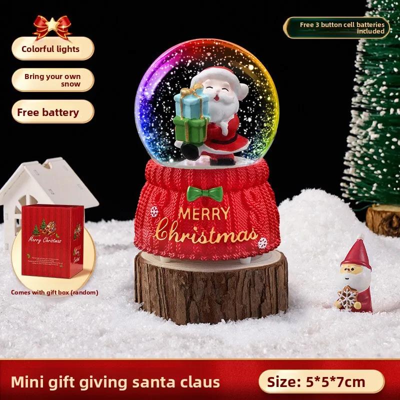 DurableChristmas Gift Carriage Crystal Ball Music Box Ornament Music Box Snow Santa Gives Children Small Gifts