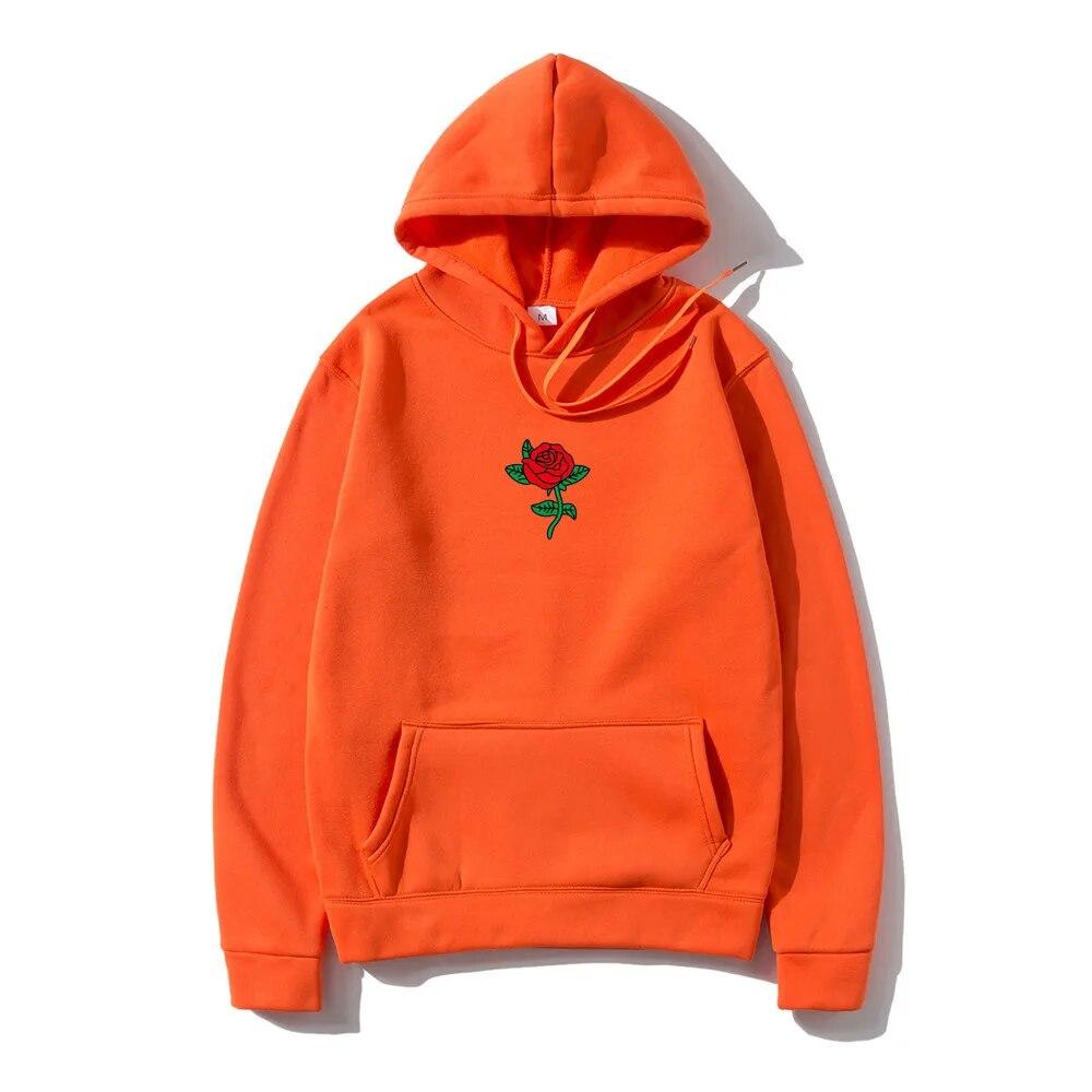 Mikina s kapucí Harajuku Unisex Móda Streetwear Květ růže Potisk Mikiny Topy Pulovry Unisexy Mikina s kapucí Oblečení s kapucí