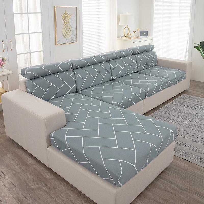 Elastic Sofa Seat Cushion Cover Pet Kids Furniture Protector Stretch Chair Cover Washable Removable Slipcover 1/2/3/4 Seater
