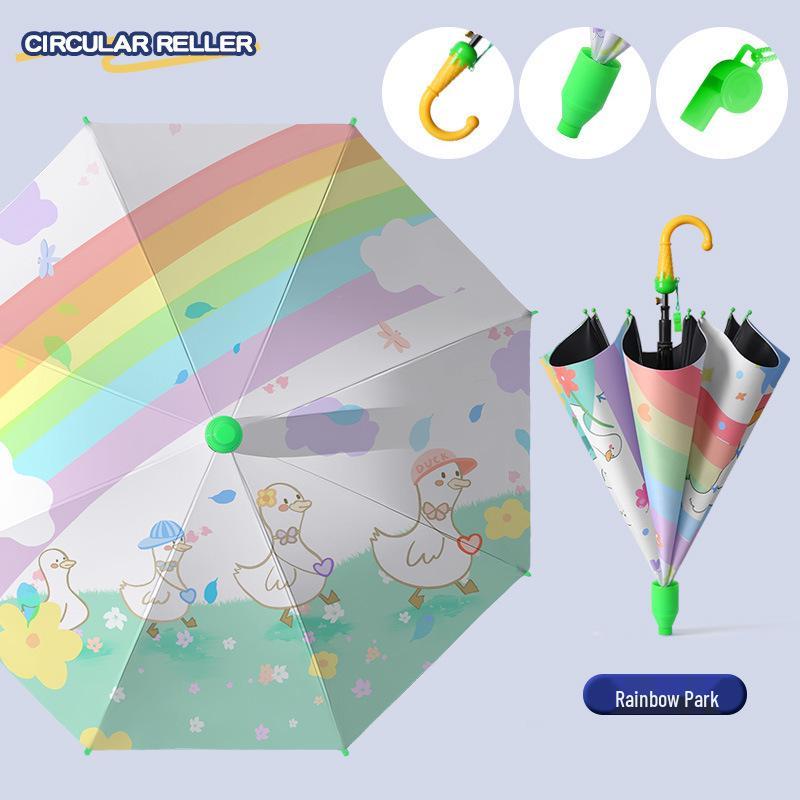 Creative Kids' Waterproof Semi-Automatic Cartoon Umbrella with Sunshade and Sunscreen for All-Weather Use