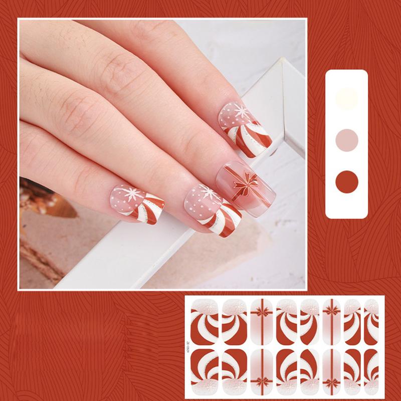 Christmas Series Full Cover Nail Stickers Snowflake Nail Decal Women Self Adhesive Manicure Designer Nail Art Sticker Decoration