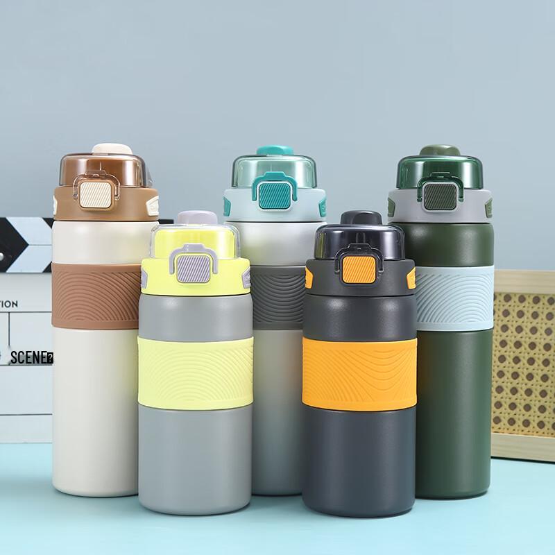 Wen Su 316 Stainless Steel Dual-Drink Sports Water Bottle