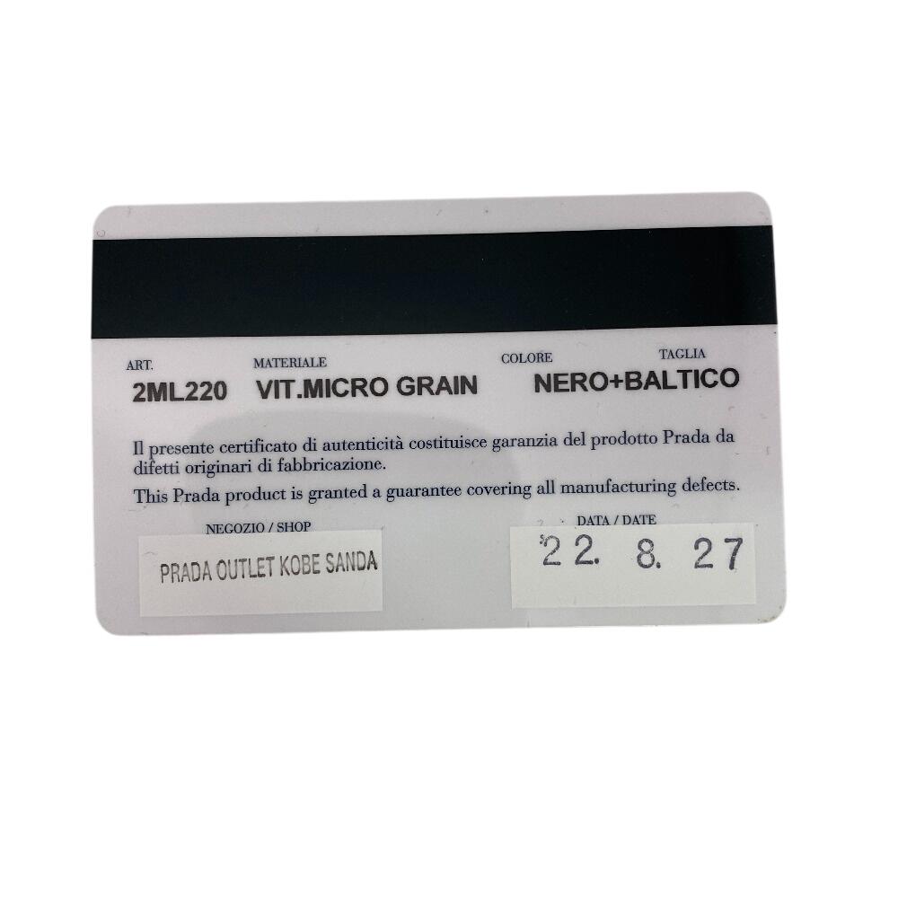 PRADA 2ML220 Logo Organizer Travel Case Passbook Case Witte Loglein leather Purse black leather Used