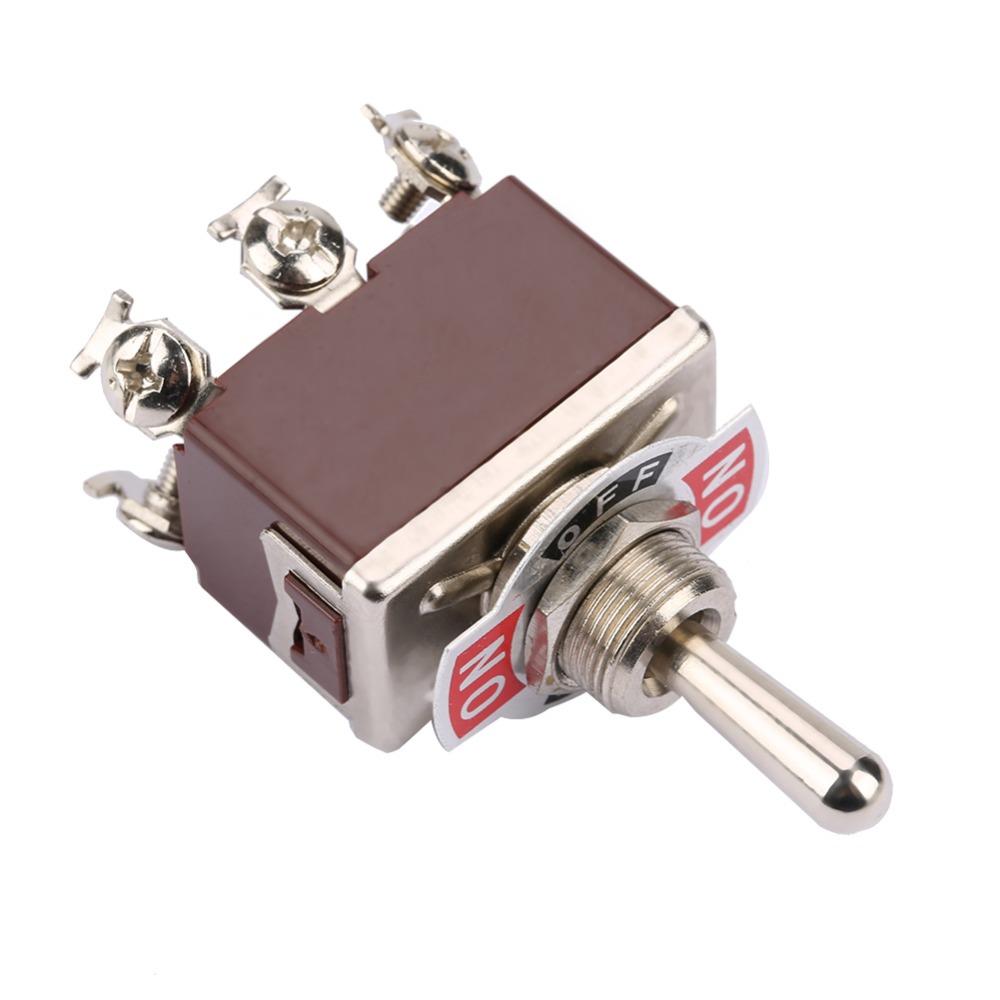 ON-Off-ON 3 Position Momentary Toggle Switch 12mm Button 6 Pin Rocker Switch 15A 250VAC Heavy Duty Spring Loaded Toggle