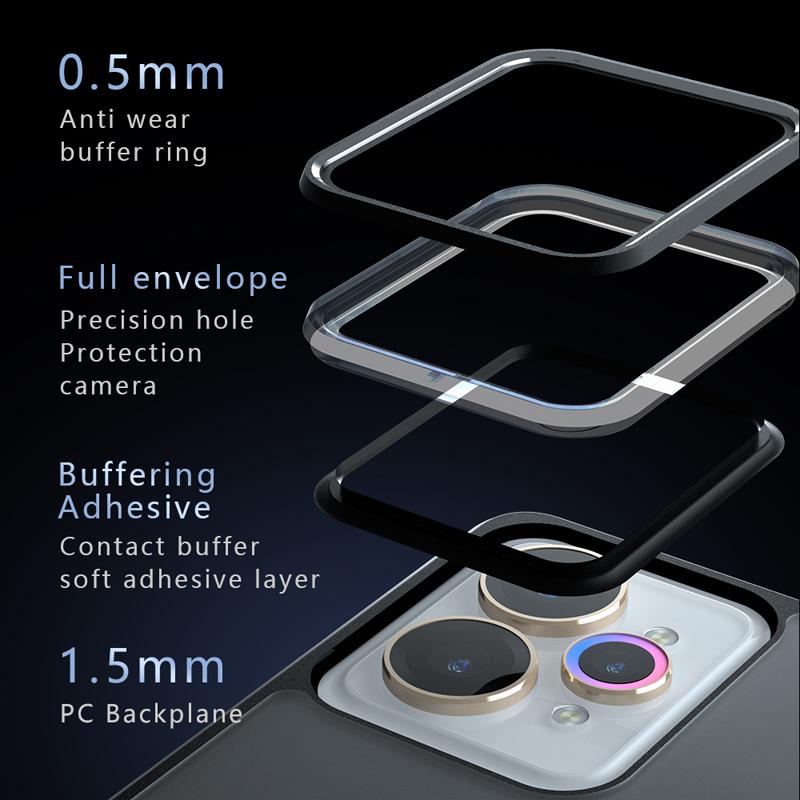 For Realme 15 15 Pro Case Shockproof Frosted Skin Feel Matte PC+TPU Anti-fingerprint Transparent Cover for Real Me 15