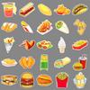 50pcs Cartoon Fast Food Stickers: Fried Chicken, Burger, Foodie Graffiti, Waterproof for Decoration, Fridge, Journal
