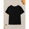 European Sizes Spring/Summer Girls' Fashion Short-Sleeve T-Shirt with Cartoon 67 Number Birthday Cake Print, Cute Kids' Casual Round-Neck Top