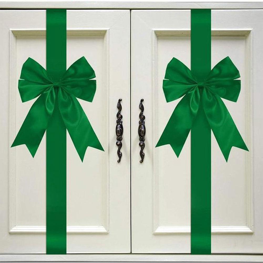 1/12pcs Christmas Ribbons Bows Cabinet Door Hanging Bows Ribbons Front Door Decorations Large Bows Xmas New Year Home Ornaments
