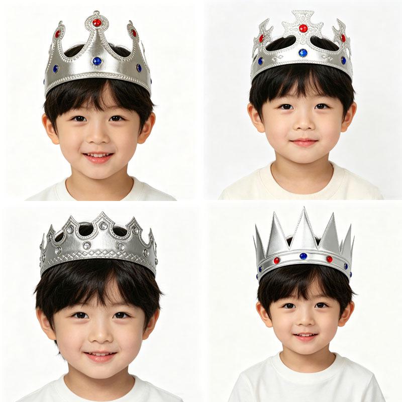 Royal Gold Crown Headdress for Kids' Costume Party