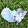 Cute Lifelike Kitten Plush Toy with Sleeping Nest Soft Stuffed Animal Fluffy Cat Doll Fun Desktop
