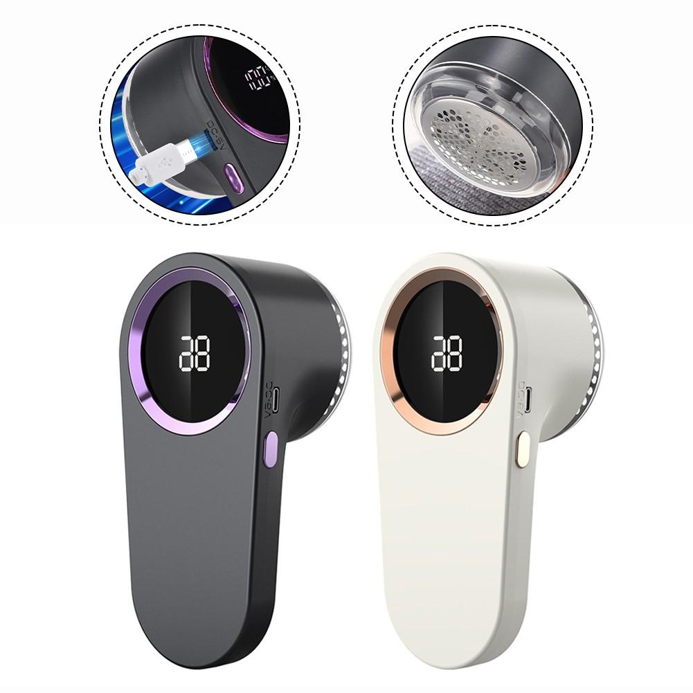 Easy to Use Fabric Shaver Rechargeable Lint Remover with Digital Display Gray