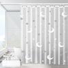 Shower Curtains Star Print Transparent Bathroom Curtain Waterproof Modern Style for Toilet Decor Mildew Proof with Hooks 111cm