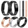 Three Beads Stainless Steel Watch Strap with Folding Clasp for Fitbit Inspire/Inspire HR