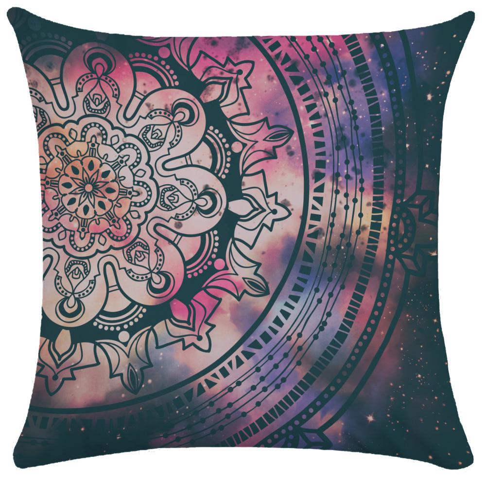 45X45CM Nordic Watercolor Mandala Ethnic Wind Starry Polyester Pillowcase Living Room Sofa Decoration Cushion